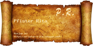 Pfister Rita névjegykártya