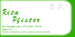 rita pfister business card